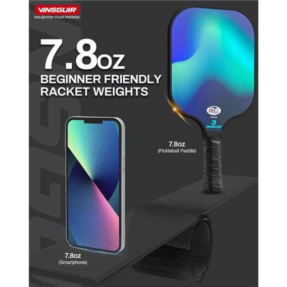 Pickleball Paddles, Fiberglass Pickleball Paddles Set of 2, Lightweight - Picture 2 of 7